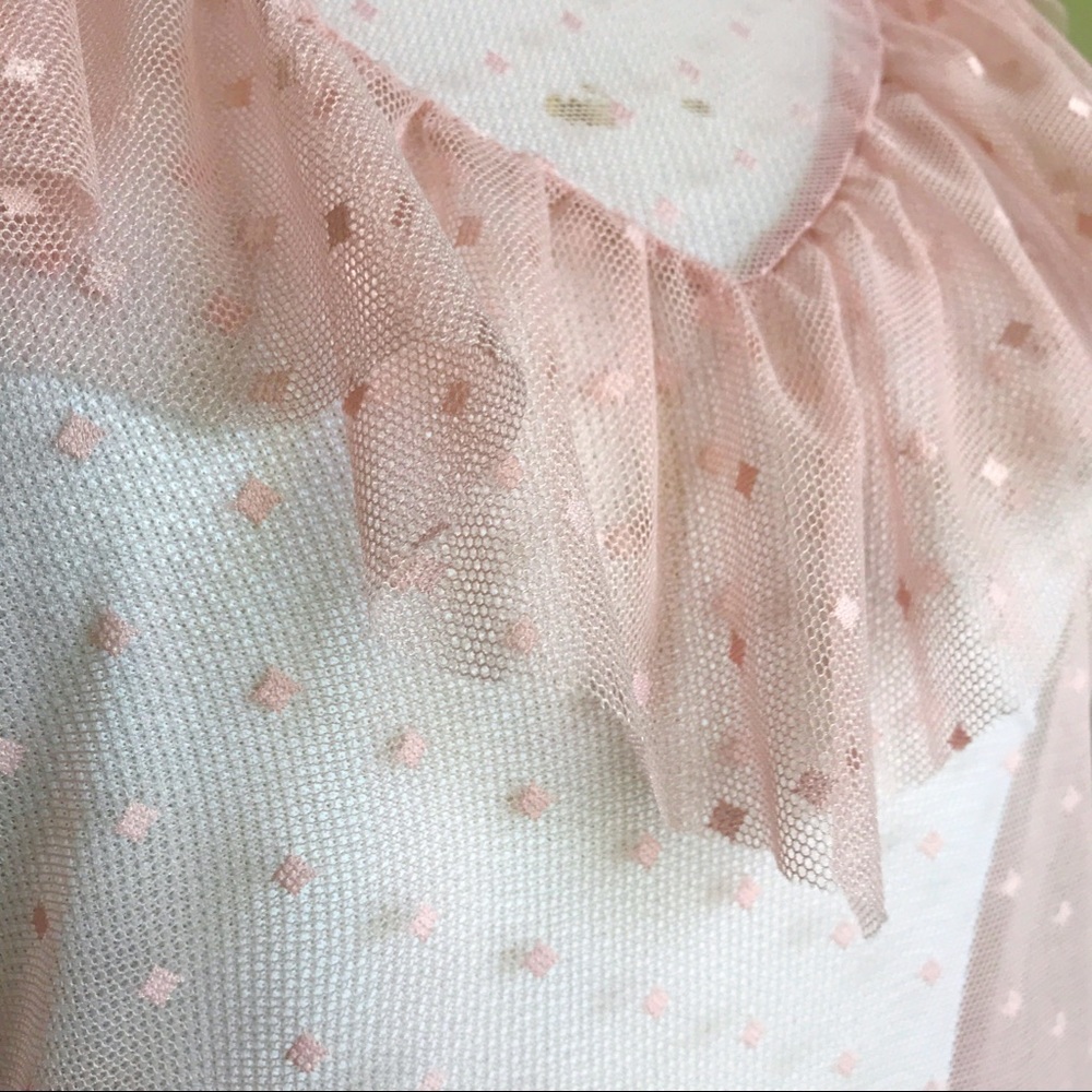 Forever 21 Sheer Blush Diamond Print Top - Picture 7 of 8